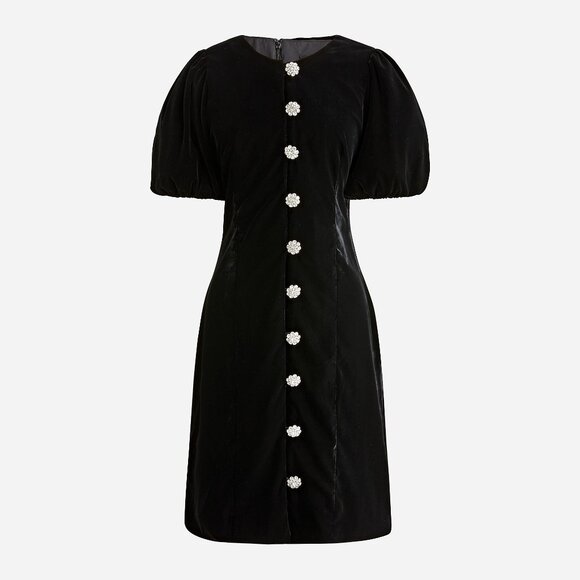 NWT J. Crew Collection Womens Size 0 Velvet Jeweled Button-Front Mini Dress NEW - Picture 1 of 4